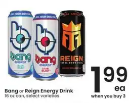 Safeway Bang or Reign Energy Drink offer