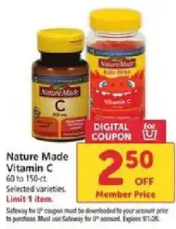Safeway Nature Made Vitamin C offer