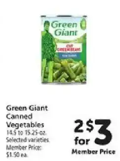 Safeway Green Giant Canned Vegetables offer