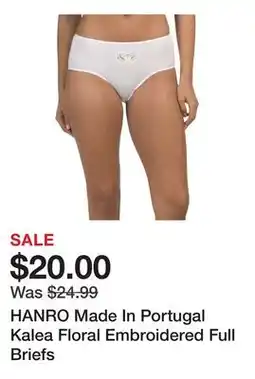 Marshalls HANRO Made In Portugal Kalea Floral Embroidered Full Briefs offer