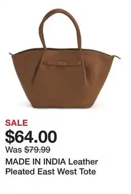 Marshalls MADE IN INDIA Leather Pleated East West Tote offer