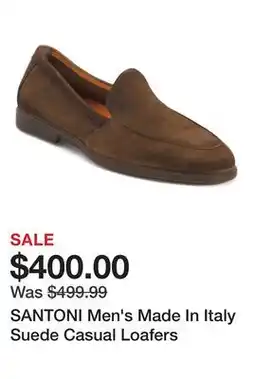 Marshalls SANTONI Men's Made In Italy Suede Casual Loafers offer