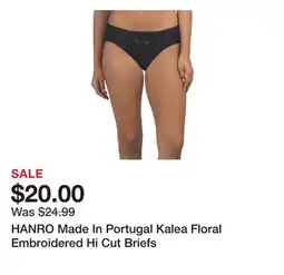 Marshalls HANRO Made In Portugal Kalea Floral Embroidered Hi Cut Briefs offer