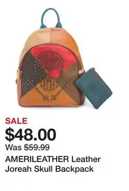 Marshalls AMERILEATHER Leather Joreah Skull Backpack offer