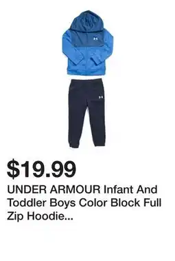 Marshalls UNDER ARMOUR Infant And Toddler Boys Color Block Full Zip Hoodie And Joggers Set offer