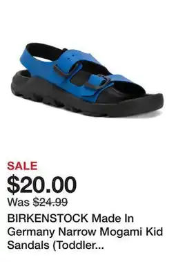 Marshalls BIRKENSTOCK Made In Germany Narrow Mogami Kid Sandals (Toddler Little Kid Big Kid offer