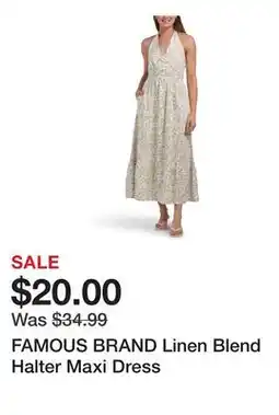 Marshalls FAMOUS BRAND Linen Blend Halter Maxi Dress offer