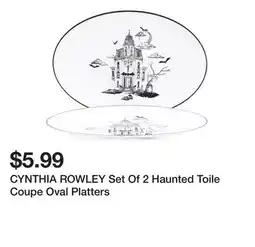 Marshalls CYNTHIA ROWLEY Set Of 2 Haunted Toile Coupe Oval Platters offer