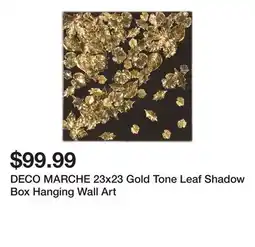 Marshalls DECO MARCHE 23x23 Gold Tone Leaf Shadow Box Hanging Wall Art offer