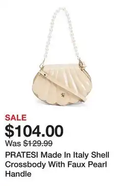 Marshalls PRATESI Made In Italy Shell Crossbody With Faux Pearl Handle offer