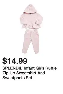 Marshalls SPLENDID Infant Girls Ruffle Zip Up Sweatshirt And Sweatpants Set offer
