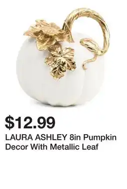 Marshalls LAURA ASHLEY 8in Pumpkin Decor With Metallic Leaf offer