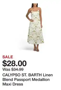 Marshalls CALYPSO ST. BARTH Linen Blend Passport Medallion Maxi Dress offer