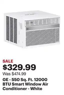Best Buy GE - 550 Sq. Ft. 12000 BTU Smart Window Air Conditioner - White offer