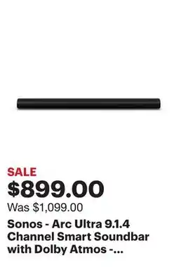 Best Buy Sonos - Arc Ultra 9.1.4 Channel Smart Soundbar with Dolby Atmos - Black offer