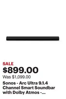 Best Buy Sonos - Arc Ultra 9.1.4 Channel Smart Soundbar with Dolby Atmos - Black offer