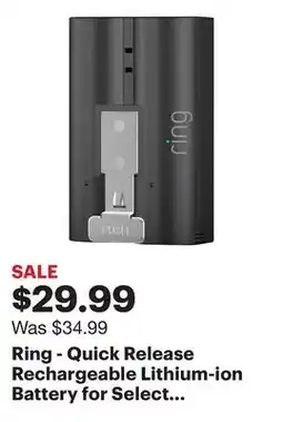 Best Buy Ring - Quick Release Rechargeable Lithium-ion Battery for Select Devices offer