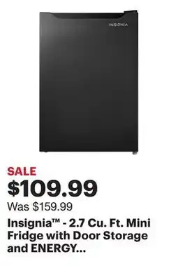 Best Buy Insignia - 2.7 Cu. Ft. Mini Fridge with Door Storage and ENERGY STAR Certification - Black offer