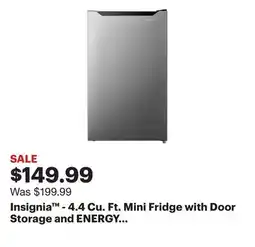 Best Buy Insignia - 4.4 Cu. Ft. Mini Fridge with Door Storage and ENERGY STAR Certification - Stainless Steel offer