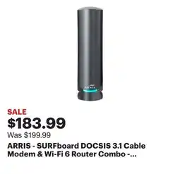 Best Buy ARRIS - SURFboard DOCSIS 3.1 Cable Modem & Wi-Fi 6 Router Combo - Black offer