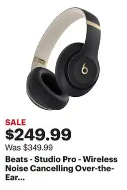 Best Buy Beats - Studio Pro - Wireless Noise Cancelling Over-the-Ear Headphones - Black/Gold offer