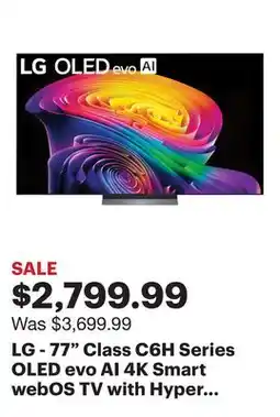 Best Buy LG - 77 Class C6H Series OLED evo AI 4K Smart webOS TV with Hyper Radiant Color Tech (2026) offer