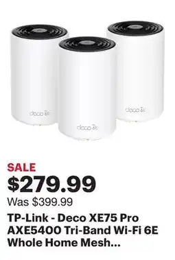 Best Buy TP-Link - Deco XE75 Pro AXE5400 Tri-Band Wi-Fi 6E Whole Home Mesh System (3-Pack) - White offer