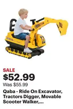 Best Buy Qaba - Ride On Excavator, Tractors Digger, Movable Scooter Walker, Pretend Play, Basket Storage offer