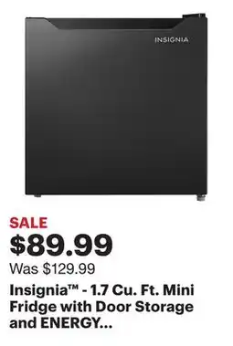 Best Buy Insignia - 1.7 Cu. Ft. Mini Fridge with Door Storage and ENERGY STAR Certification - Black offer