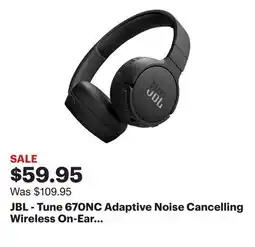 Best Buy JBL - Tune 670NC Adaptive Noise Cancelling Wireless On-Ear Headphone -2024 - Black offer