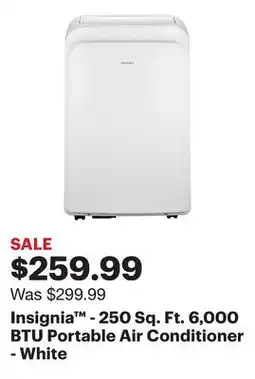Best Buy Insignia - 250 Sq. Ft. 6,000 BTU Portable Air Conditioner - White offer