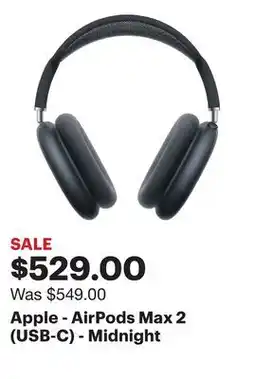 Best Buy Apple - AirPods Max 2 (USB-C) - Midnight offer