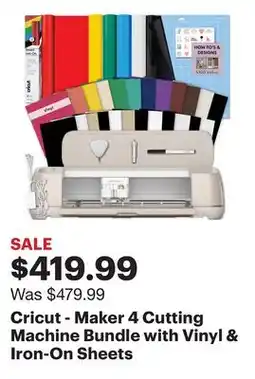 Best Buy Cricut - Maker 4 Cutting Machine Bundle with Vinyl & Iron-On Sheets offer