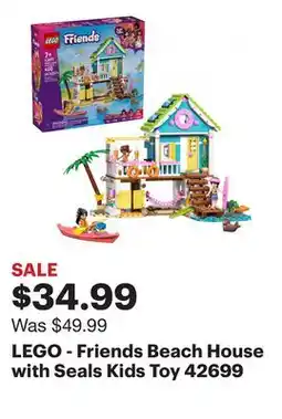 Best Buy LEGO - Friends Beach House with Seals Kids Toy 42699 offer