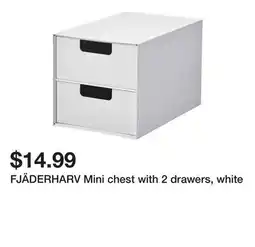 Ikea FJÄDERHARV Mini chest with 2 drawers, white offer