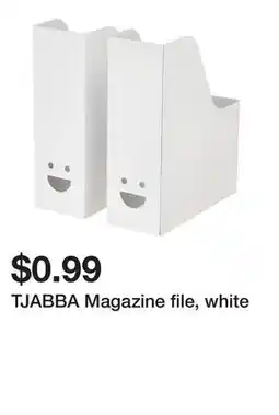 Ikea TJABBA Magazine file, white offer