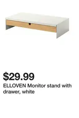 Ikea ELLOVEN Monitor stand with drawer, white offer