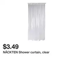 Ikea NÄCKTEN Shower curtain, clear offer