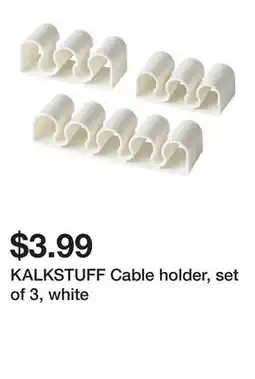 Ikea KALKSTUFF Cable holder, set of 3, white offer