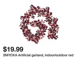 Ikea SMYCKA Artificial garland, indoor/outdoor red offer