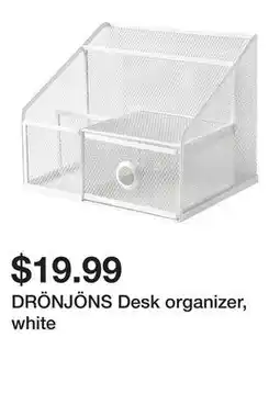 Ikea DRÖNJÖNS Desk organizer, white offer