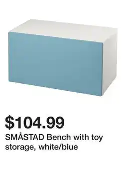 Ikea SMÅSTAD Bench with toy storage, white/blue offer