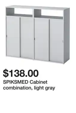 Ikea SPIKSMED Cabinet combination, light gray offer