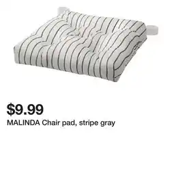 Ikea MALINDA Chair pad, stripe gray offer