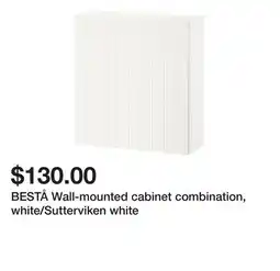 Ikea BESTÅ Wall-mounted cabinet combination, white/Sutterviken white offer