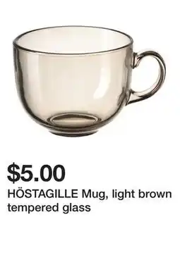 Ikea HÖSTAGILLE Mug, light brown tempered glass offer