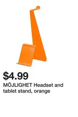 Ikea MÖJLIGHET Headset and tablet stand, orange offer