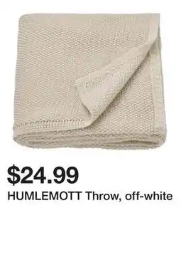 Ikea HUMLEMOTT Throw, off-white offer