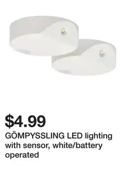 Ikea GÖMPYSSLING LED lighting with sensor, white/battery operated offer