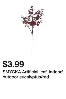 Ikea SMYCKA Artificial leaf, indoor/outdoor eucalyptus/red offer